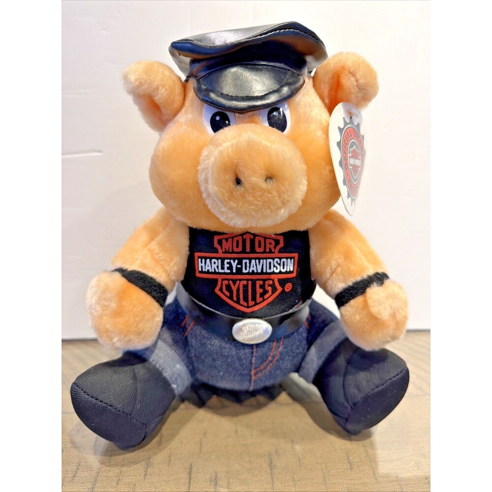 Harley-Davidson Plush Motorcycle Pig Hog Stuffed Animal Play By Play 1998 licens